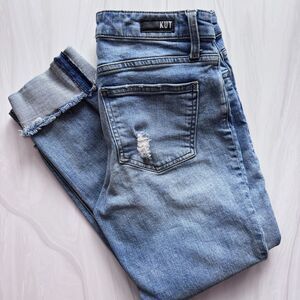 Kut from the Kloth Catherine Distressed Boyfriend Crop Jeans Size 4
